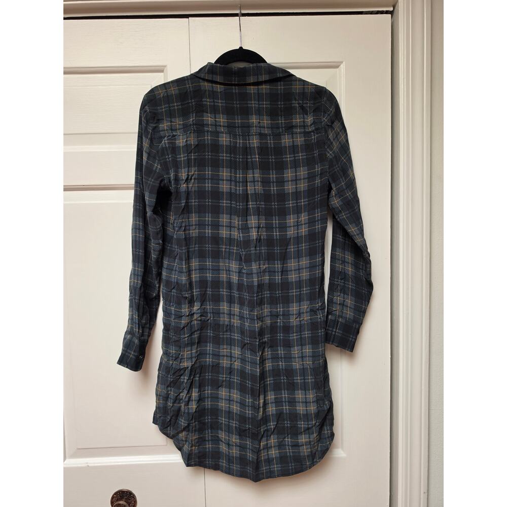 Equipment Silk Plaid Shirt Dress Green XS - Picture 6 of 7